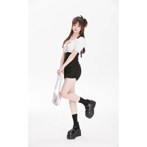Black And White Color-Block Hip Skirt Sexy And Slim Design For Women In Summer - Jam Garden