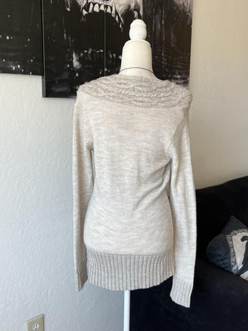 Original Grey Cable Knit V-Neck Sweater