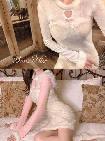 Bobon21 Edelweiss Winter Plush Suspender Dress