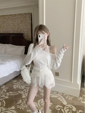 Thin slightly transparent sun-proof knitted blouse