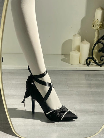Pearl Narcissus Original Bowknot Pointed Stiletto Heels