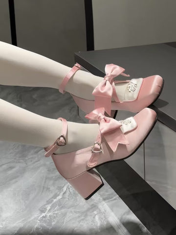 Original design elegant cla series hollow rose thick heel