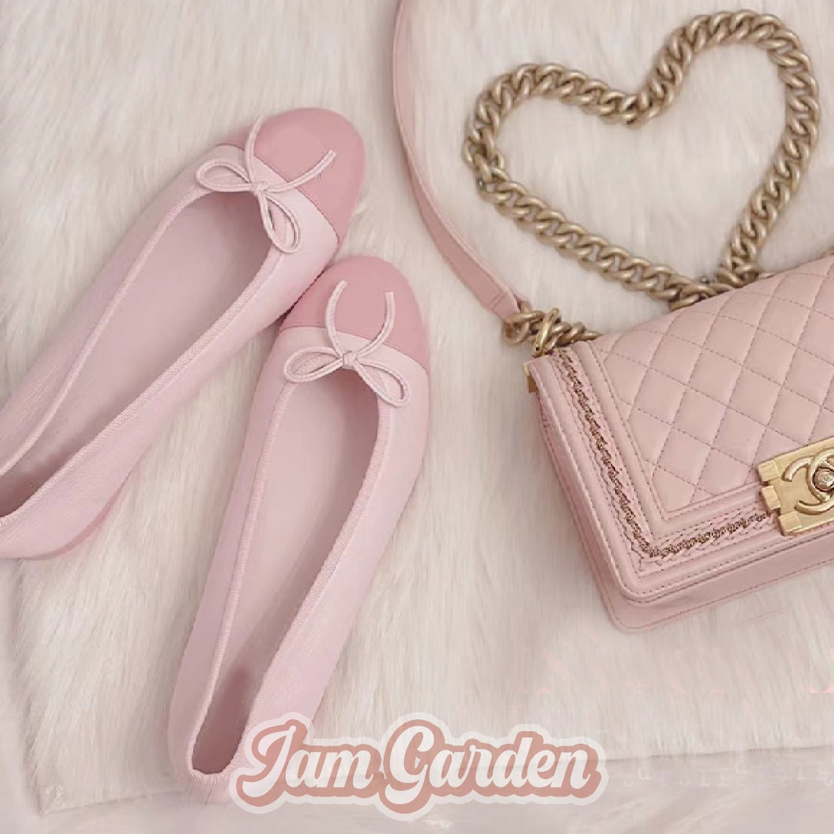 Bowknot Flat Pink Korean Style All-match Women's Shoes - Jam Garden