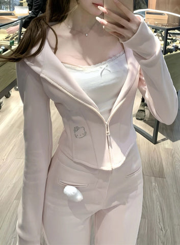 HelloKitty pink slim two-piece suit