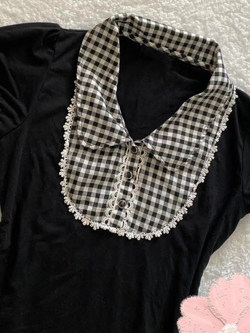 Vintage black checkered top