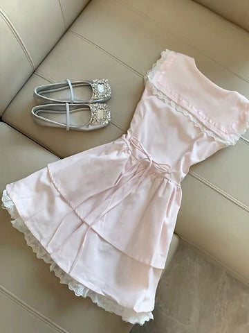 Sweet and cute lace sleeveless dress