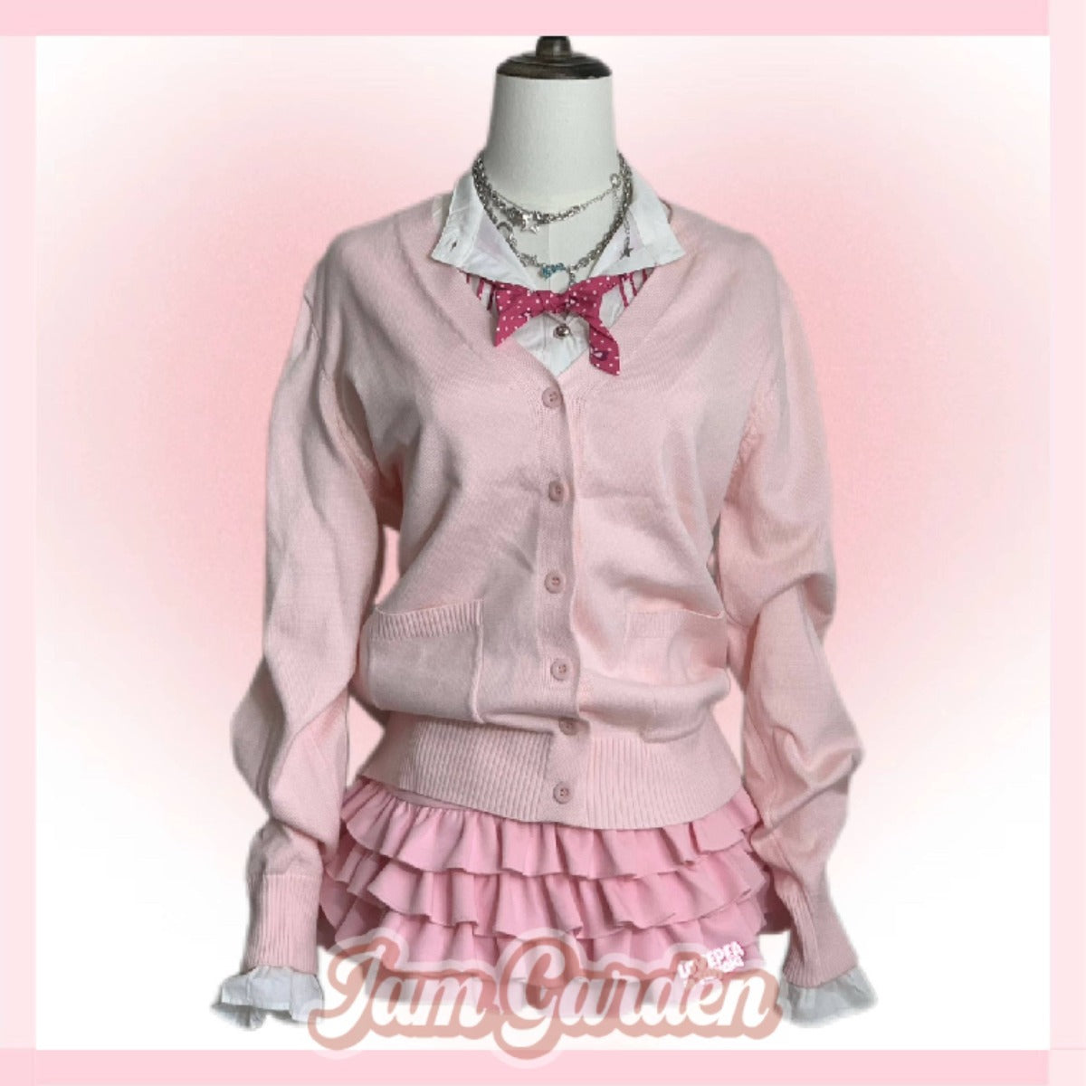 Y2K super cute pink heavy industry cake skirt