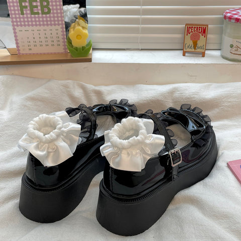 Fairy Cute Lolita Bow Mary Jane Shoes with Thick Soles