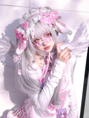 Abby angel lace pink coquette suit