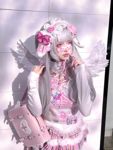 Abby angel lace pink coquette suit