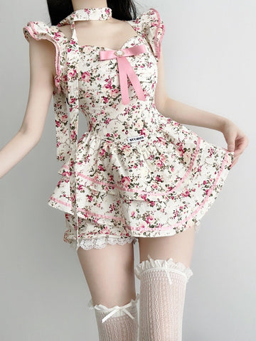 Ballet Style Summer Hot Girls Wear American Sweet Skirt Suit Summer - Jam Garden