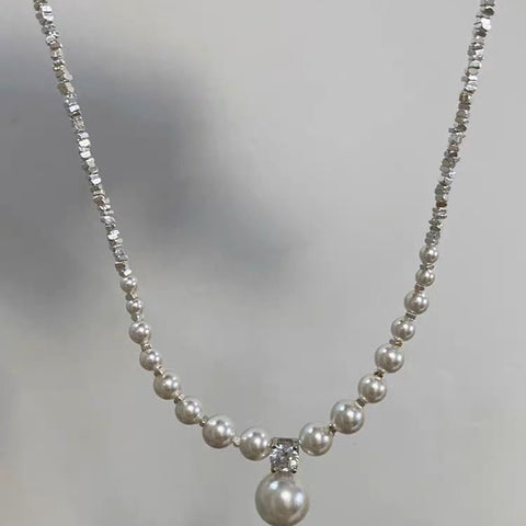 Highlight Pearl Silver Plated Necklace