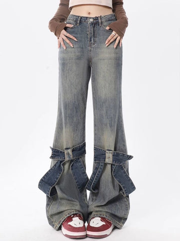 Bow vintage bootcut jeans