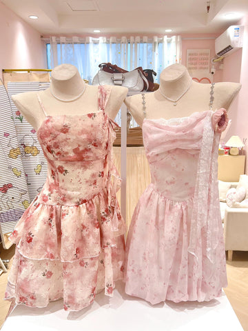 Pink floral cute girl soft girl suit