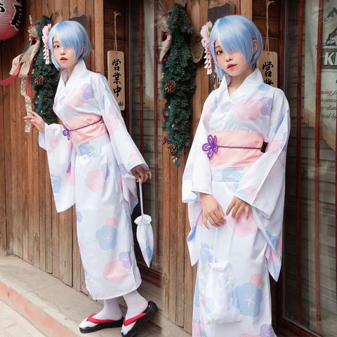 Life in a Different World from Zero Rem cos Ram kimono yukata cos