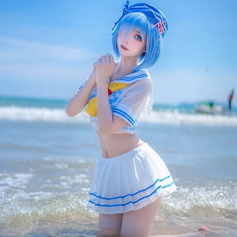 Life in a Different World from Zero Rem cos Ram sailor swimsuit