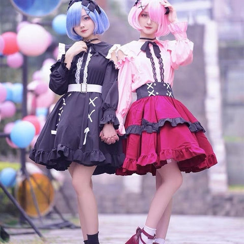 Life in a Different World from Zero Rem cos Ram Cute outfit mine suit