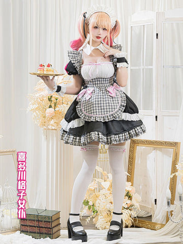 My Dress-Up Darling KITAGAWA MARIN plaid maid cosplay costume