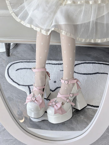 Original round toe lolita Japanese style cute thick heel lolita women's shoes
