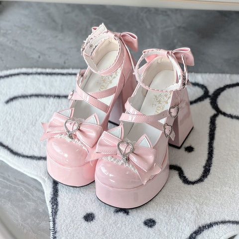 Original round toe lolita Japanese style cute thick heel lolita women's shoes