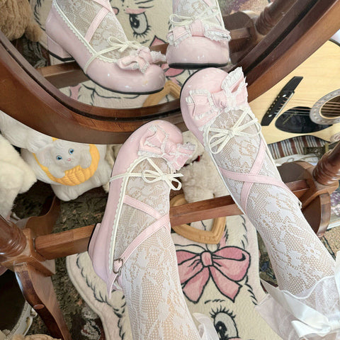 Original authentic lolita flat bottom round toe cute and sweet shoes