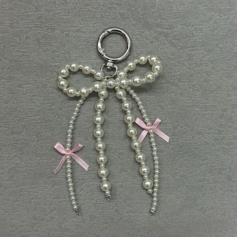 Fashion bow pearl mobile phone hanging chain