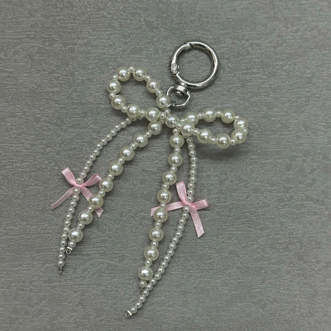 Fashion bow pearl mobile phone hanging chain