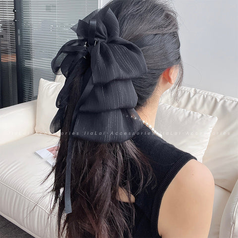 Hairpin chiffon bow grabber hair accessories for women