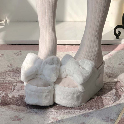 Sweet And Cute Cotton Slippers With Bow