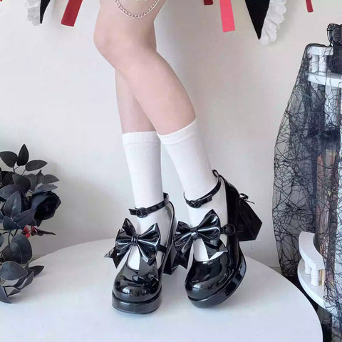 Lolita bow tie mary jane shoes