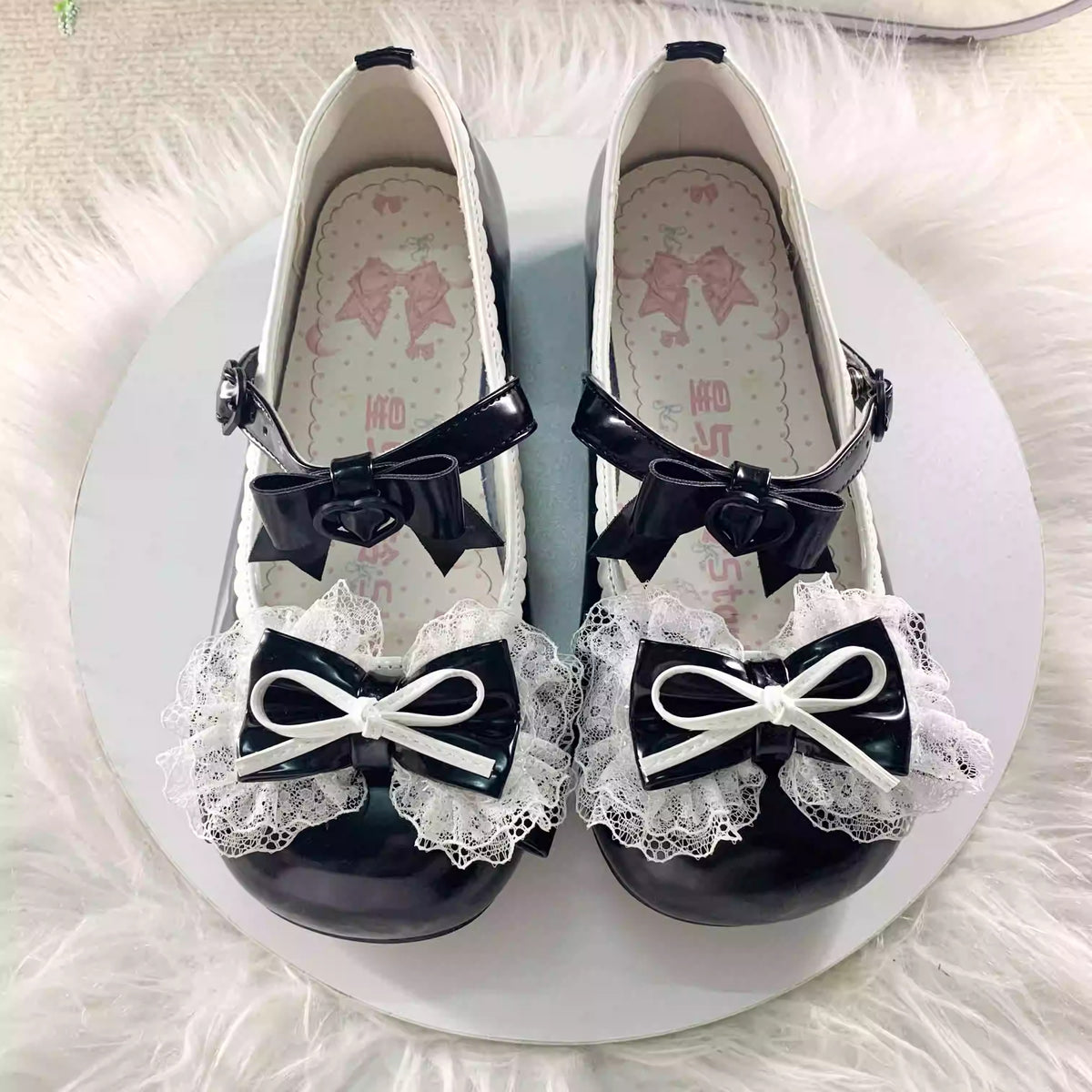 Doll lolita lace flat shoes for women