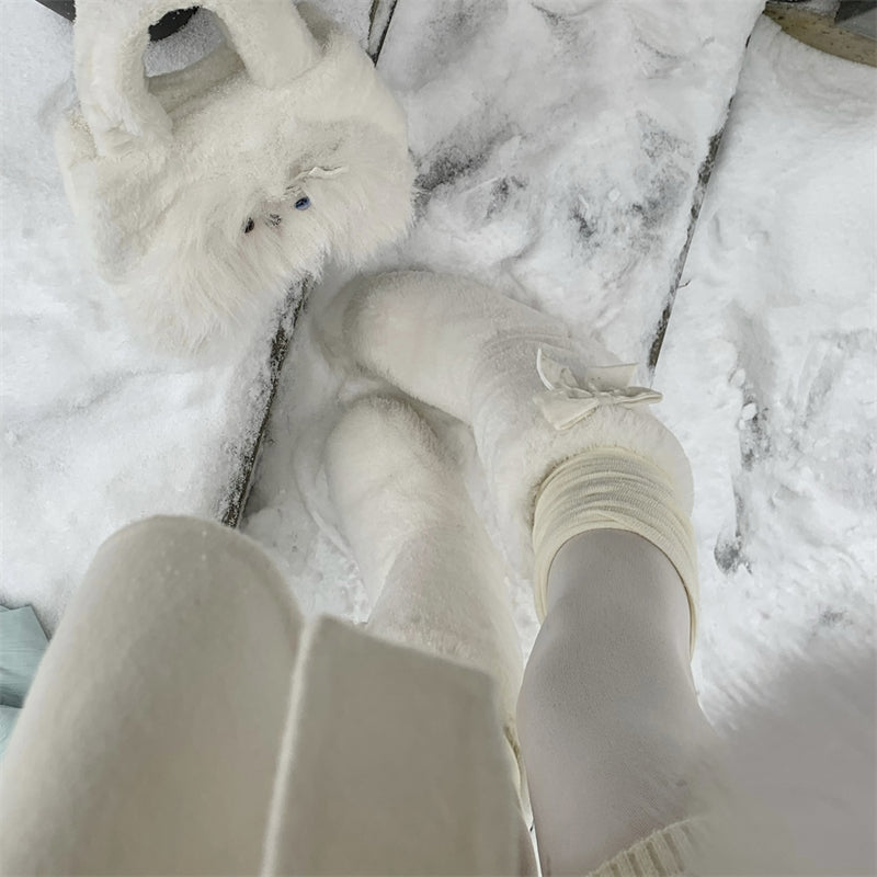 White Snow Boots Long Long Anti Slip Padded