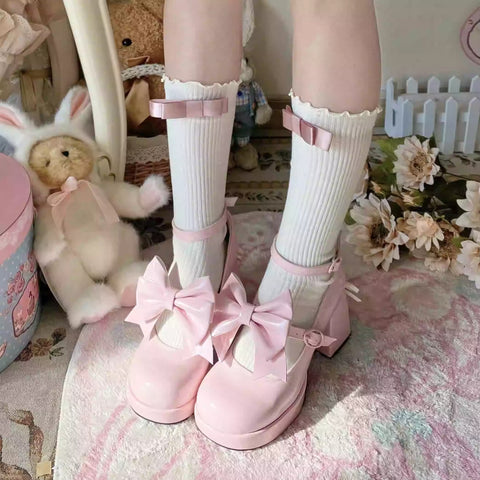 Lolita bow tie mary jane shoes