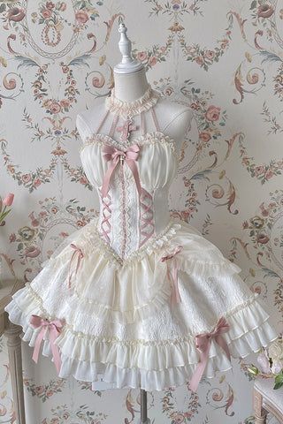 Original New Lolita Cross Girl Ballet Skirt Doll Lolita Hanging Neck Dress - Jam Garden