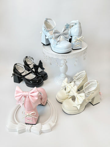 Lolita Cute Bow Strap Multi-color High Heels