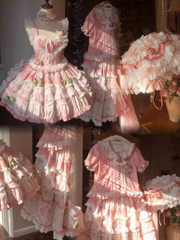 Pink Sweet Lolita Cake Skirt