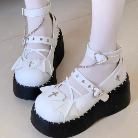 Hoshino akari "Holy Cross" lolita thick-soled women's shoes