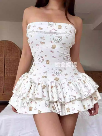 HelloKitty Printed Stretch Tube Dress