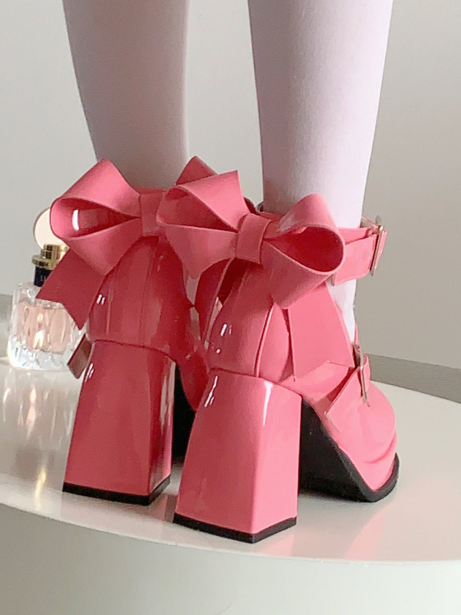 Original Lolita round toe Mary Jane platform high heels with thick heels