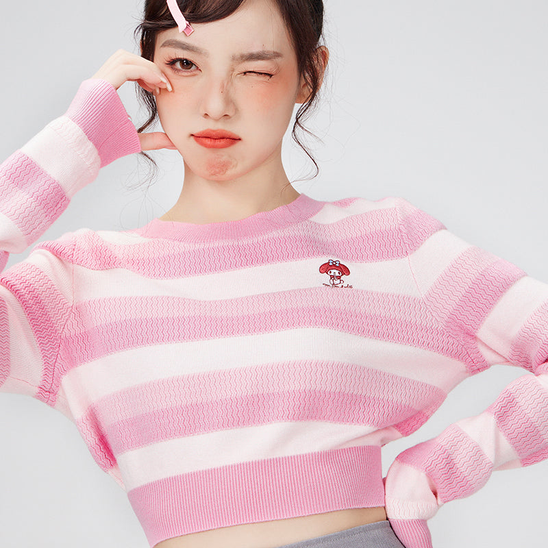 Sanrio Short Contrasting Color Sweet And Cute Sweater
