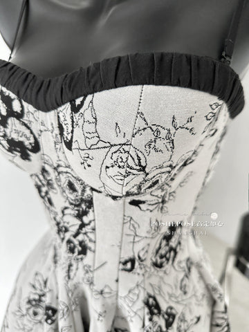 French retro floral suspender dress autumn and winter waist set