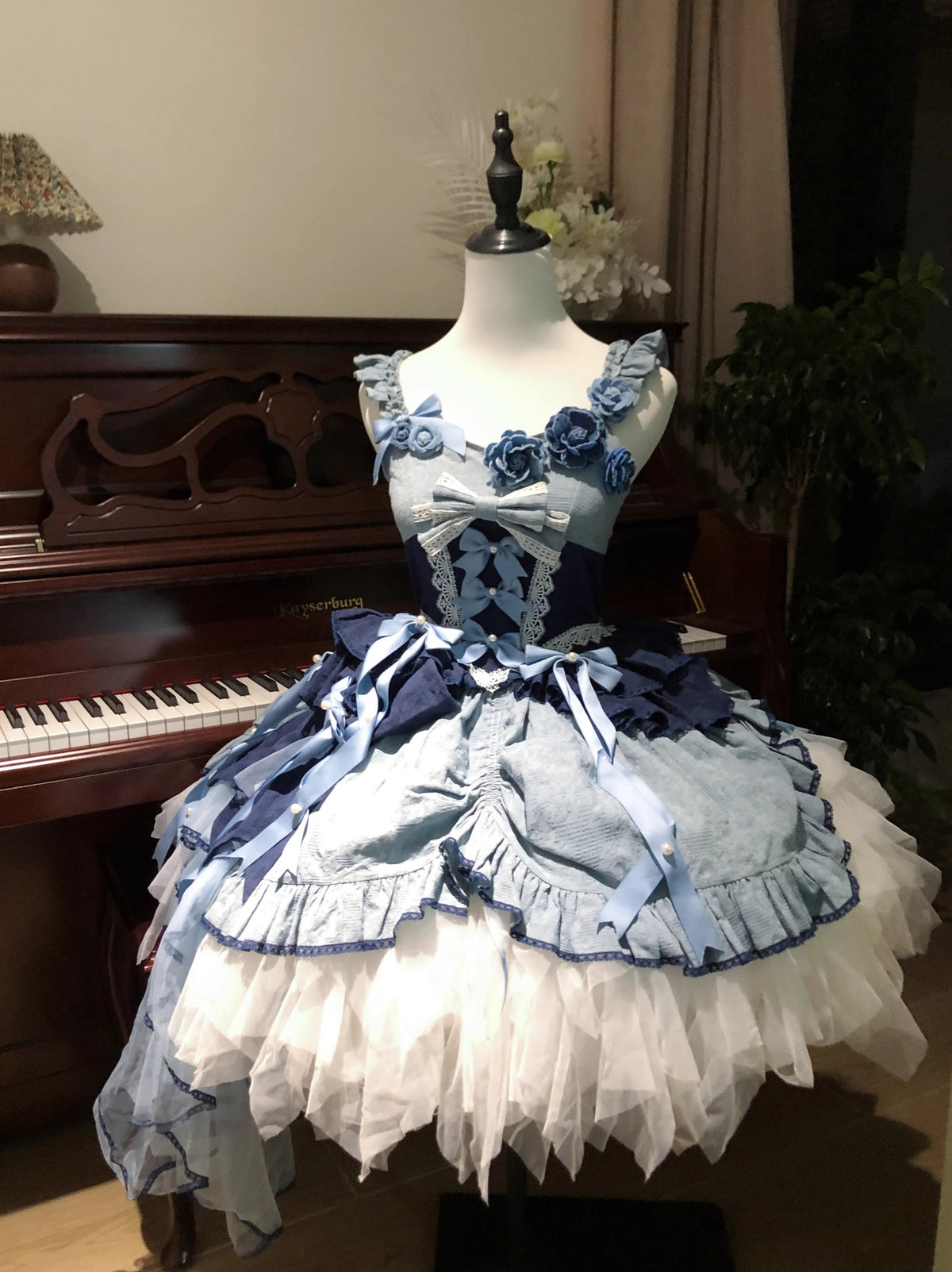 Blue Elegant Lolita Cake Skirt