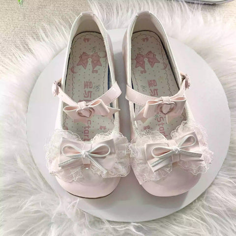 Doll lolita lace flat shoes for women