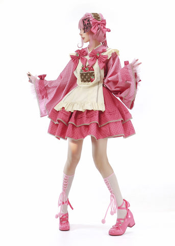 Lolita yukata series Lolita dress Japanese style strawberry suit