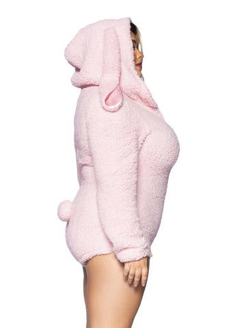 Sexy Knitted Party Dress Fall and Winter Rabbit Plush Hooded Jumpsuit