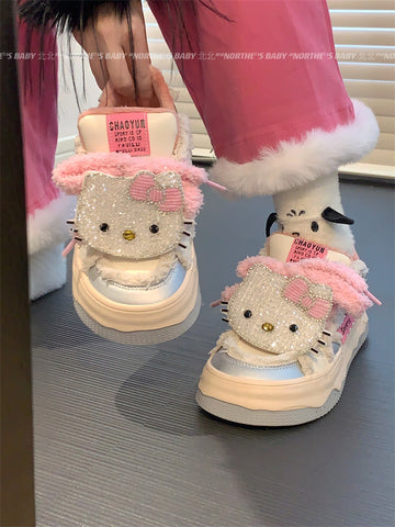 Hello Kitty velvet all-match cute warm sneakers