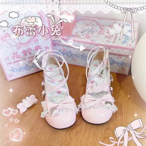 "Bule Bunny" lolita cute flat shoes