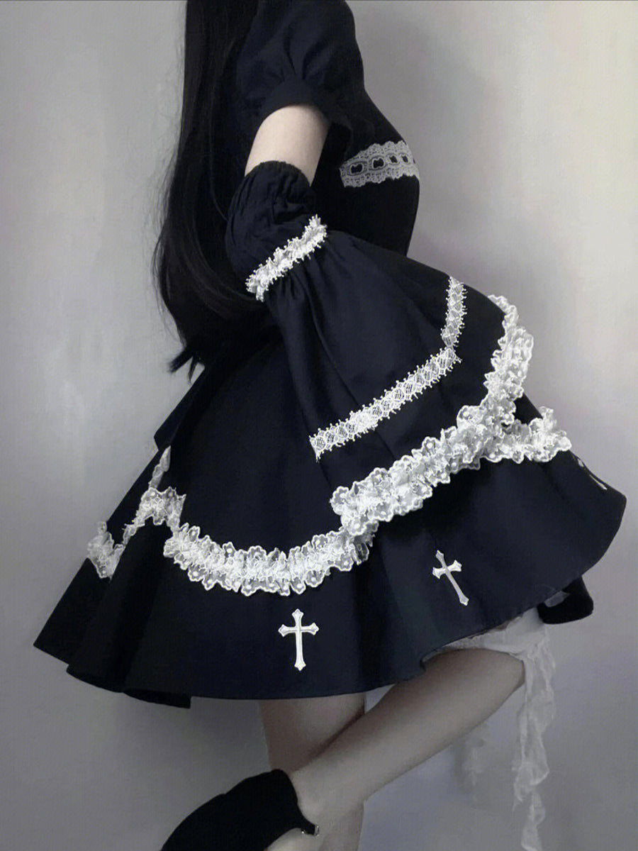 Halloween Dark Sweet Spicy Lolita Black Dress