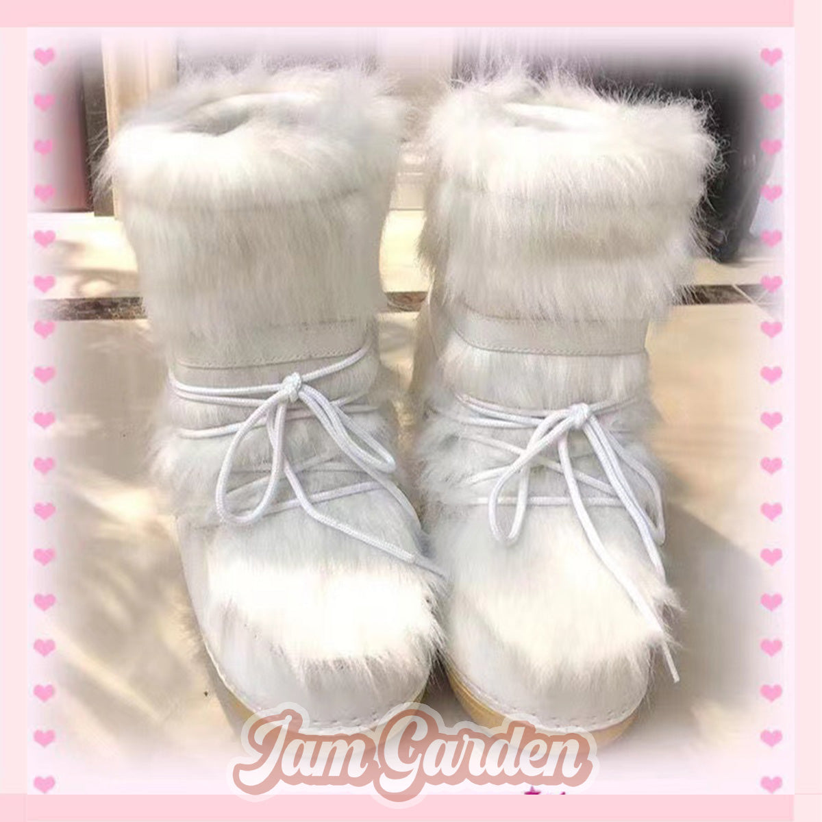 White Y2k Cute Hottie Moon Snow Boots