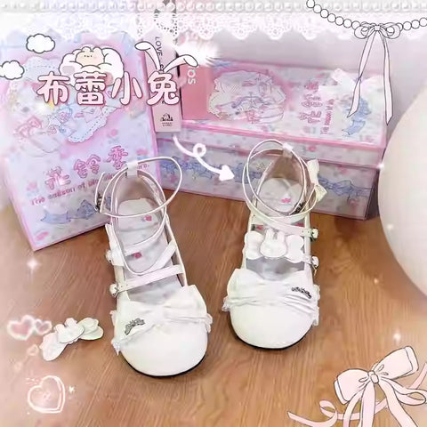 "Bule Bunny" lolita cute flat shoes